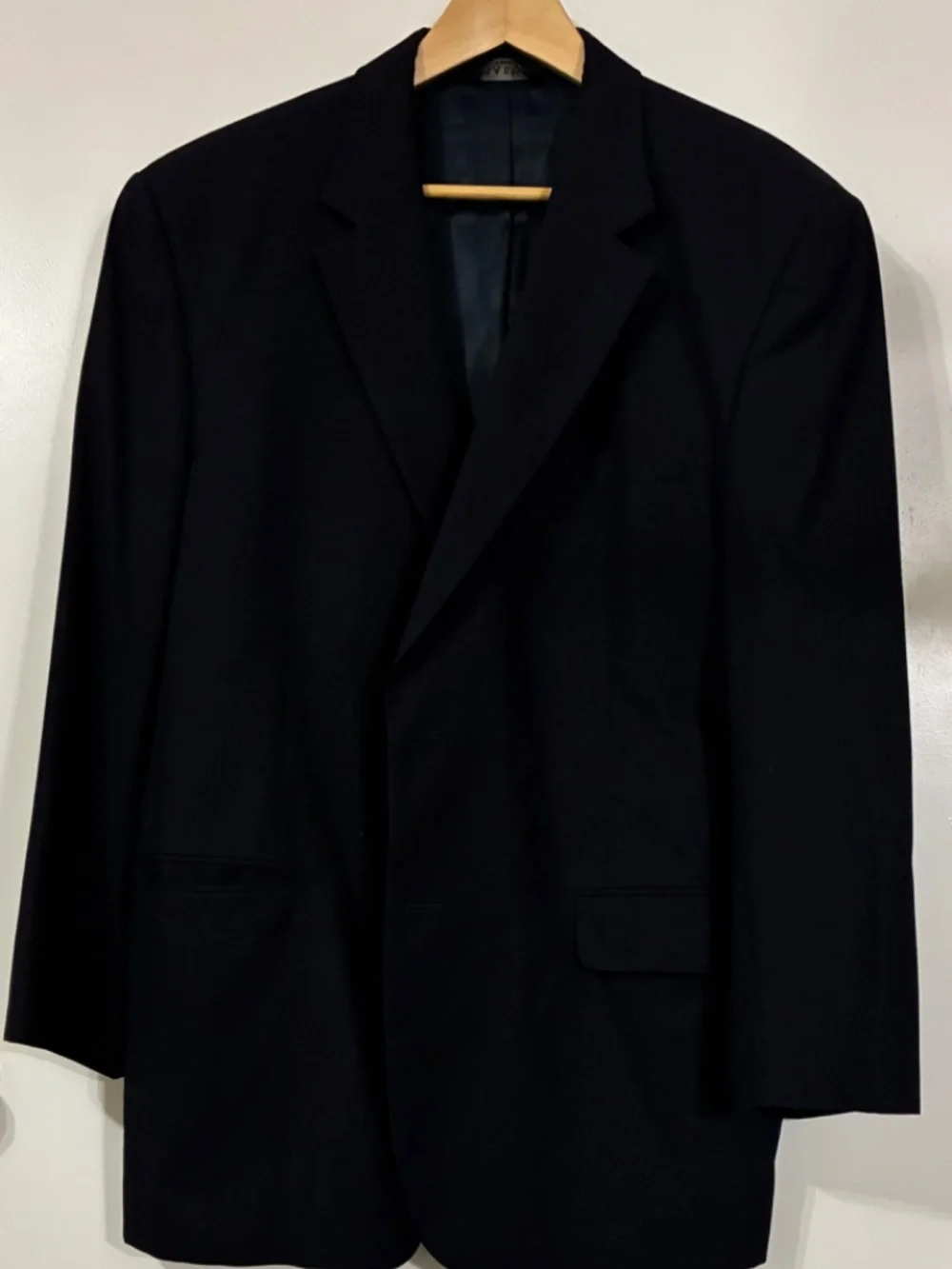 JOS A BANK MENS 100% WOOL 2 BUTTON SPORT JACKET/BLAZER SZ 44 R BLACK